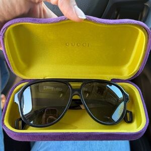 Gucci Black Aviator Sunglasses